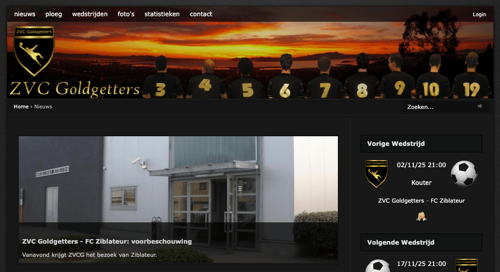 ZVC Goldgetters futsal team website